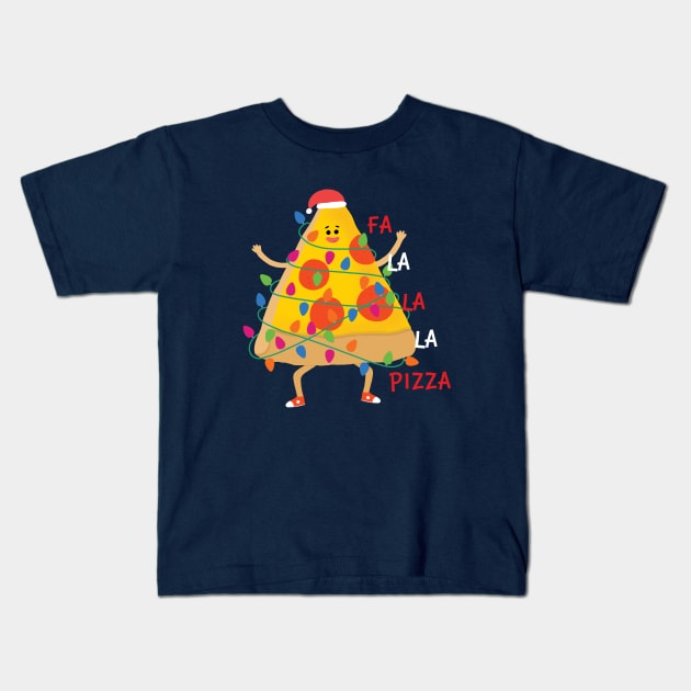 Christmas Pizza Sings Kids T-Shirt by awesomesaucebysandy